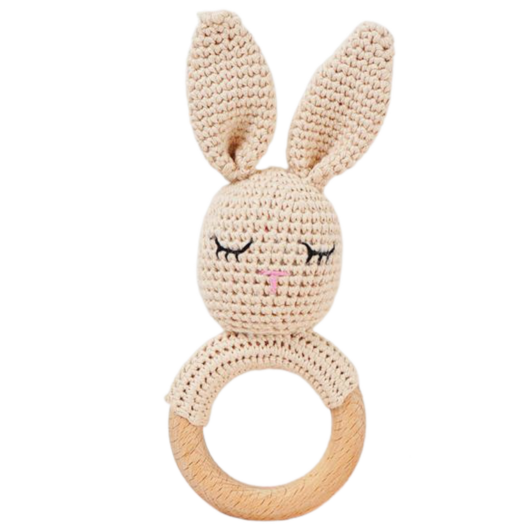 Neutral Bunny Teething Ring