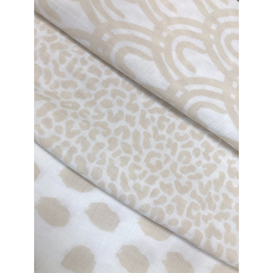 Trio of Neutral Print Bamboo Muslin Swaddles