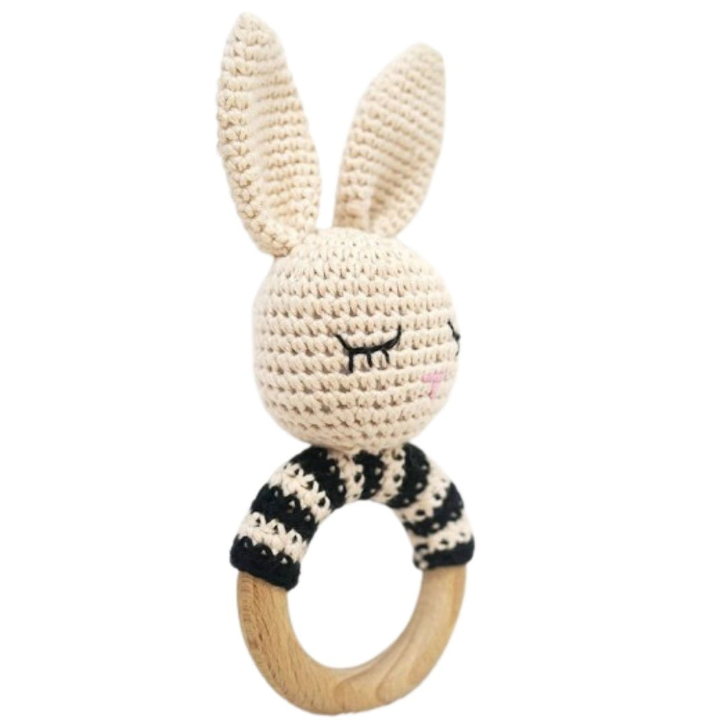 Monochrome Bunny Teething Ring